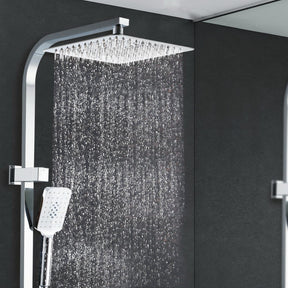 Cefito 10'' Rain Shower Head Set Handheld Square High Pressure Chrome - SportZone.co.nz