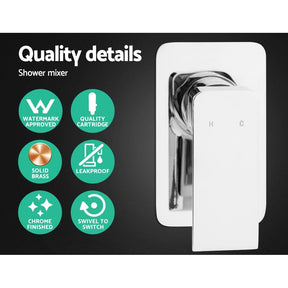 Cefito 10'' Rain Shower Head Set Handheld Square High Pressure Mixer Tap Chrome - SportZone.co.nz