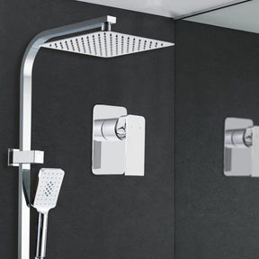 Cefito 10'' Rain Shower Head Set Handheld Square High Pressure Mixer Tap Chrome - SportZone.co.nz