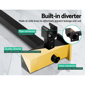 Cefito 8'' Rain Shower Head Set Handheld Square High Pressure Black - SportZone.co.nz