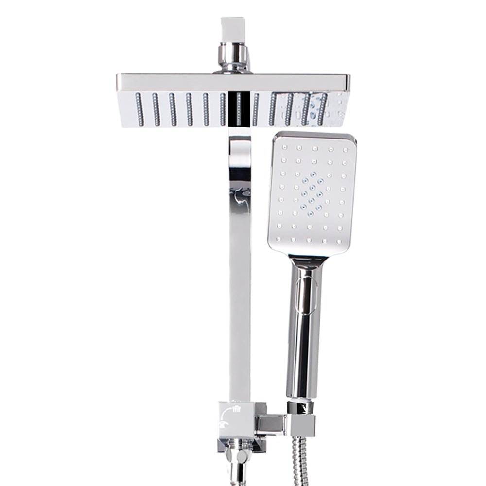 Cefito 8'' Rain Shower Head Set Handheld Square High Pressure Chrome - SportZone.co.nz