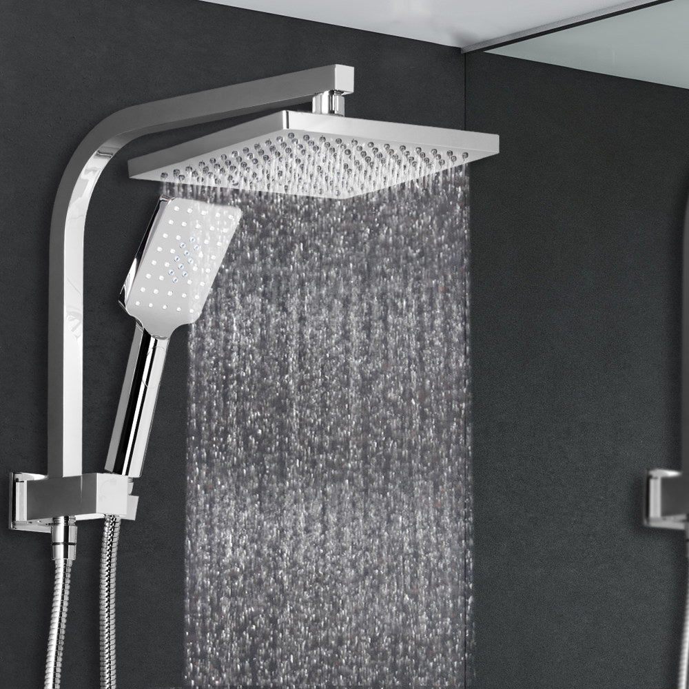 Cefito 8'' Rain Shower Head Set Handheld Square High Pressure Chrome - SportZone.co.nz