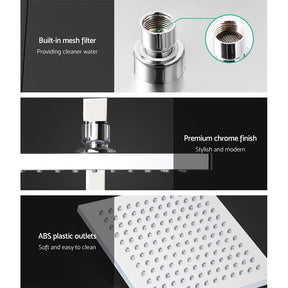 Cefito 8'' Rain Shower Head Set Handheld Square High Pressure Chrome - SportZone.co.nz