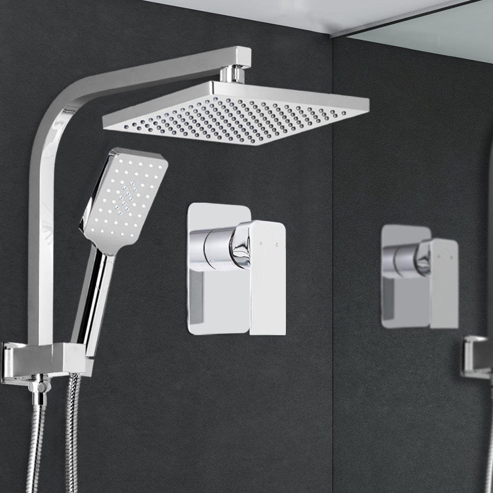 Cefito 8'' Rain Shower Head Set Handheld Square High Pressure Mixer Tap Chrome - SportZone.co.nz