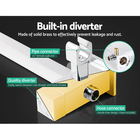 Cefito 8'' Rain Shower Head Set Handheld Square High Pressure Mixer Tap Chrome - SportZone.co.nz