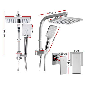 Cefito 8'' Rain Shower Head Set Handheld Square High Pressure wins Tap Chrome - SportZone.co.nz