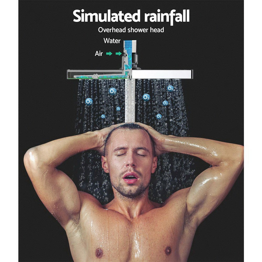 Cefito 8'' Rain Shower Head Set Handheld Square High Pressure wins Tap Chrome - SportZone.co.nz