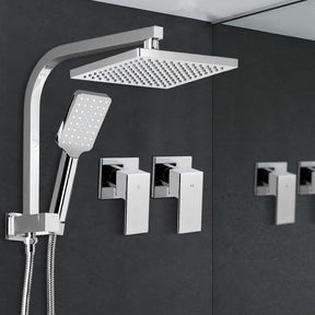 Cefito 8'' Rain Shower Head Set Handheld Square High Pressure wins Tap Chrome - SportZone.co.nz