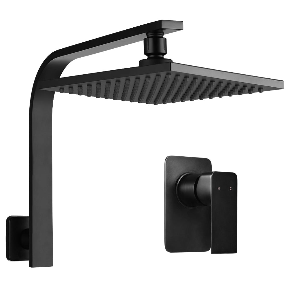 Cefito 8'' Rain Shower Head Wall Arm Square High Pressure Mixer Tap Black - SportZone.co.nz