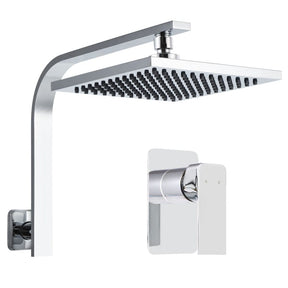 Cefito 8'' Rain Shower Head Wall Arm Square High Pressure Mixer Tap Chrome - SportZone.co.nz
