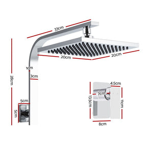 Cefito 8'' Rain Shower Head Wall Arm Square High Pressure Mixer Tap Chrome - SportZone.co.nz
