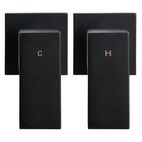 Cefito 8'' Rain Shower Head Wall Arm Square High Pressure Twins Tap Black - SportZone.co.nz