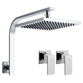 Cefito 8'' Rain Shower Head Wall Arm Square High Pressure Twins Tap Chrome - SportZone.co.nz