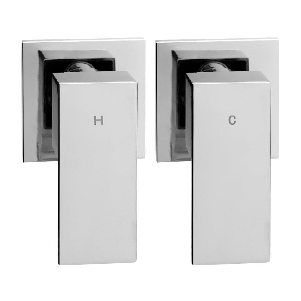 Cefito 8'' Rain Shower Head Wall Arm Square High Pressure Twins Tap Chrome - SportZone.co.nz