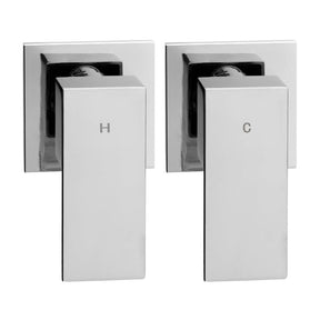 Cefito 8'' Rain Shower Head Wall Arm Square High Pressure Twins Tap Chrome - SportZone.co.nz