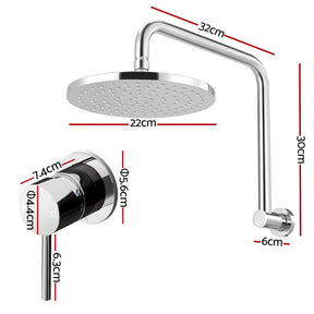 Cefito 9'' Rain Overhead Swivel Shower Head with Wall Bathroom Mixer Silver - SportZone.co.nz