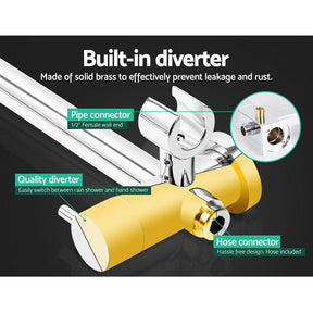 Cefito 9'' Rain Shower Head Set Handheld Round High Pressure Chrome - SportZone.co.nz