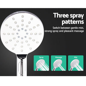 Cefito 9'' Rain Shower Head Set Handheld Round High Pressure Chrome - SportZone.co.nz
