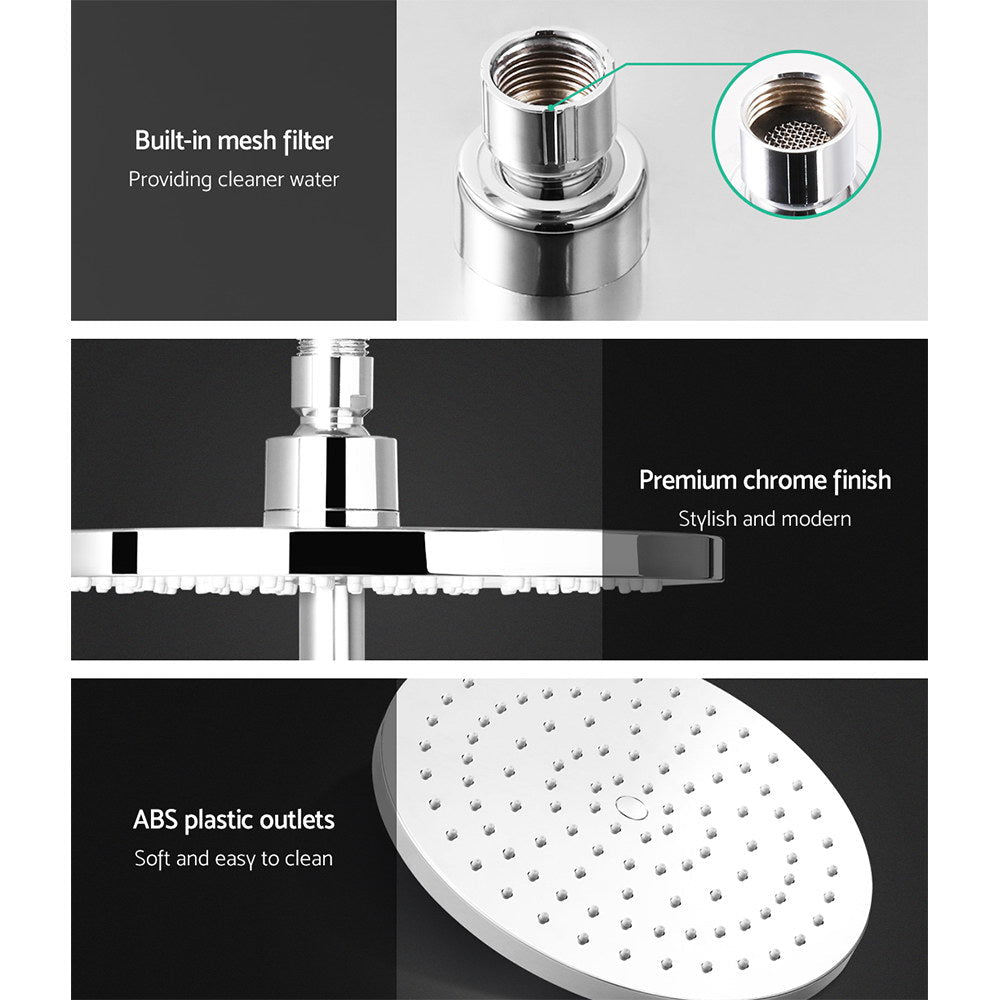 Cefito 9'' Rain Shower Head Set Handheld Round High Pressure Chrome - SportZone.co.nz