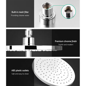 Cefito 9'' Rain Shower Head Set Handheld Round High Pressure Chrome - SportZone.co.nz