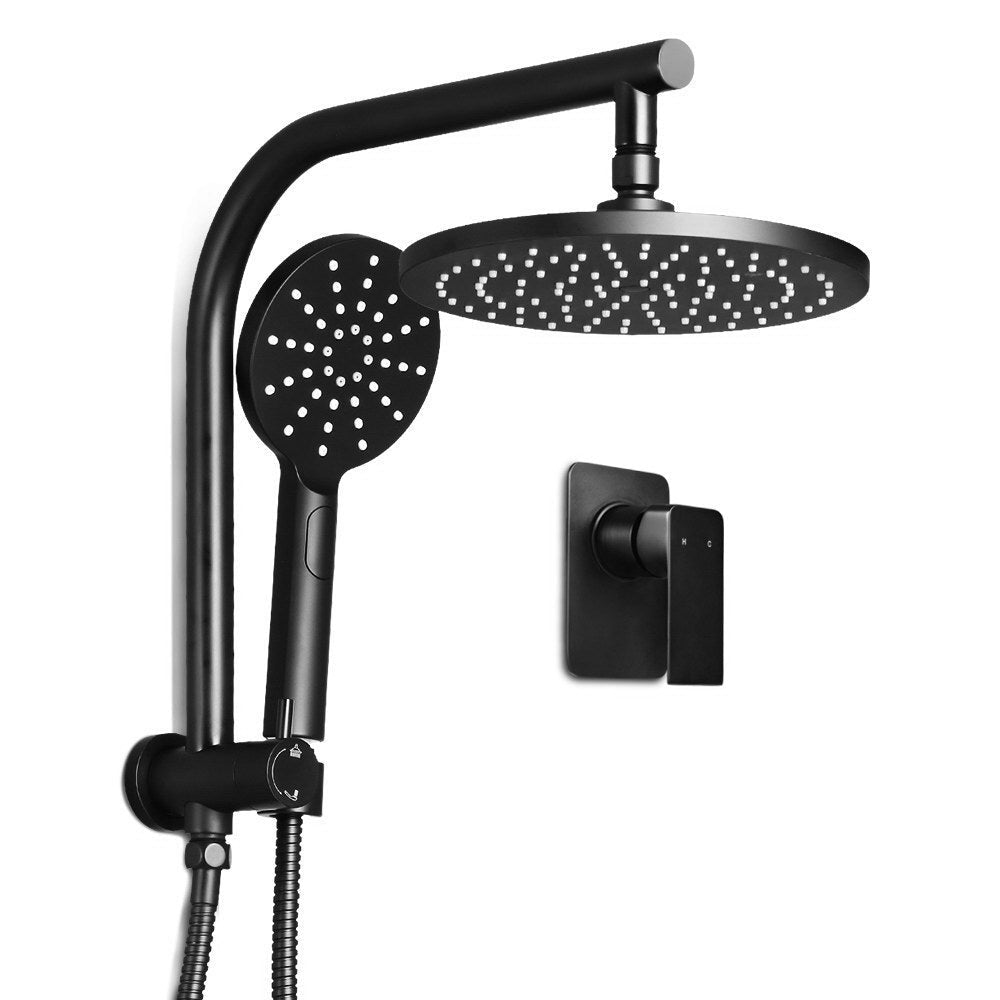 Cefito 9'' Rain Shower Head Set Handheld Round High Pressure Mixer Tap Black - SportZone.co.nz