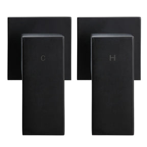 Cefito 9'' Rain Shower Head Set Handheld Round High Pressure Twins Tap Black - SportZone.co.nz