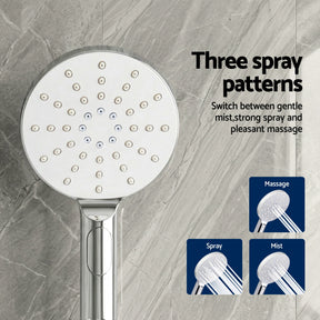 Cefito 9'' Rain Shower Head Set Handheld Round High Pressure Twins Tap Chrome - SportZone.co.nz