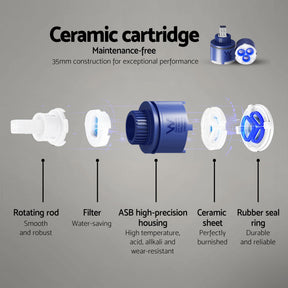 Cefito 9'' Rain Shower Head Set Handheld Round High Pressure Twins Tap Chrome - SportZone.co.nz