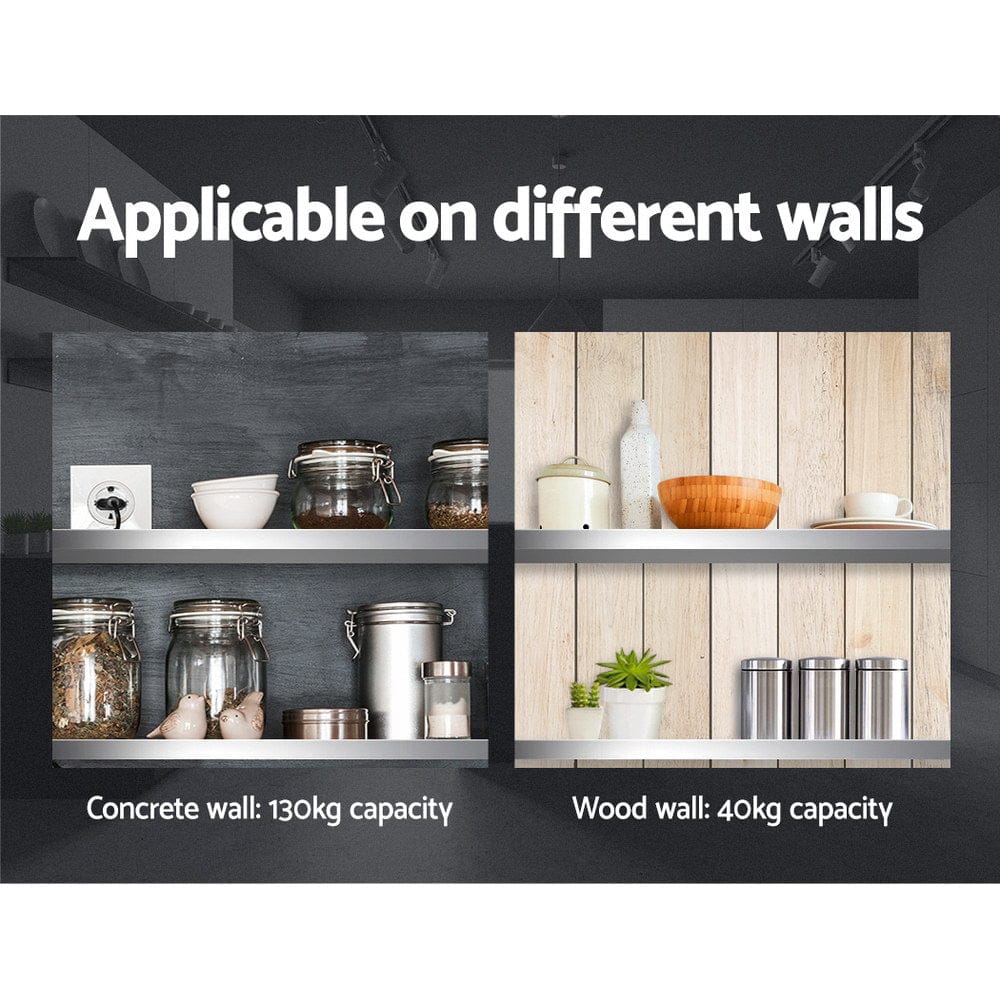 Cefito 900mm Stainless Steel Kitchen Wall Shelf Mounted Rack - SportZone.co.nz