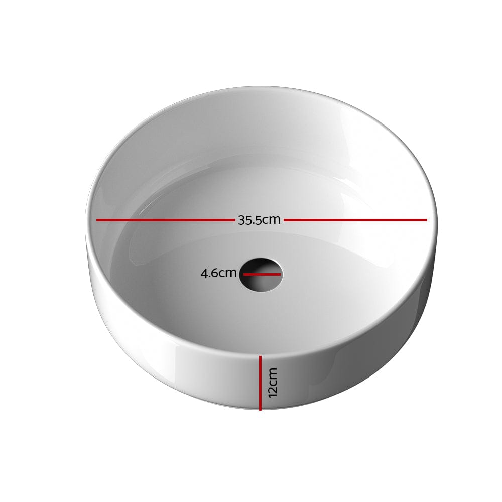 Cefito Bathroom Basin Ceramic Vanity Sink Hand Wash Bowl 35x12cm - SportZone.co.nz