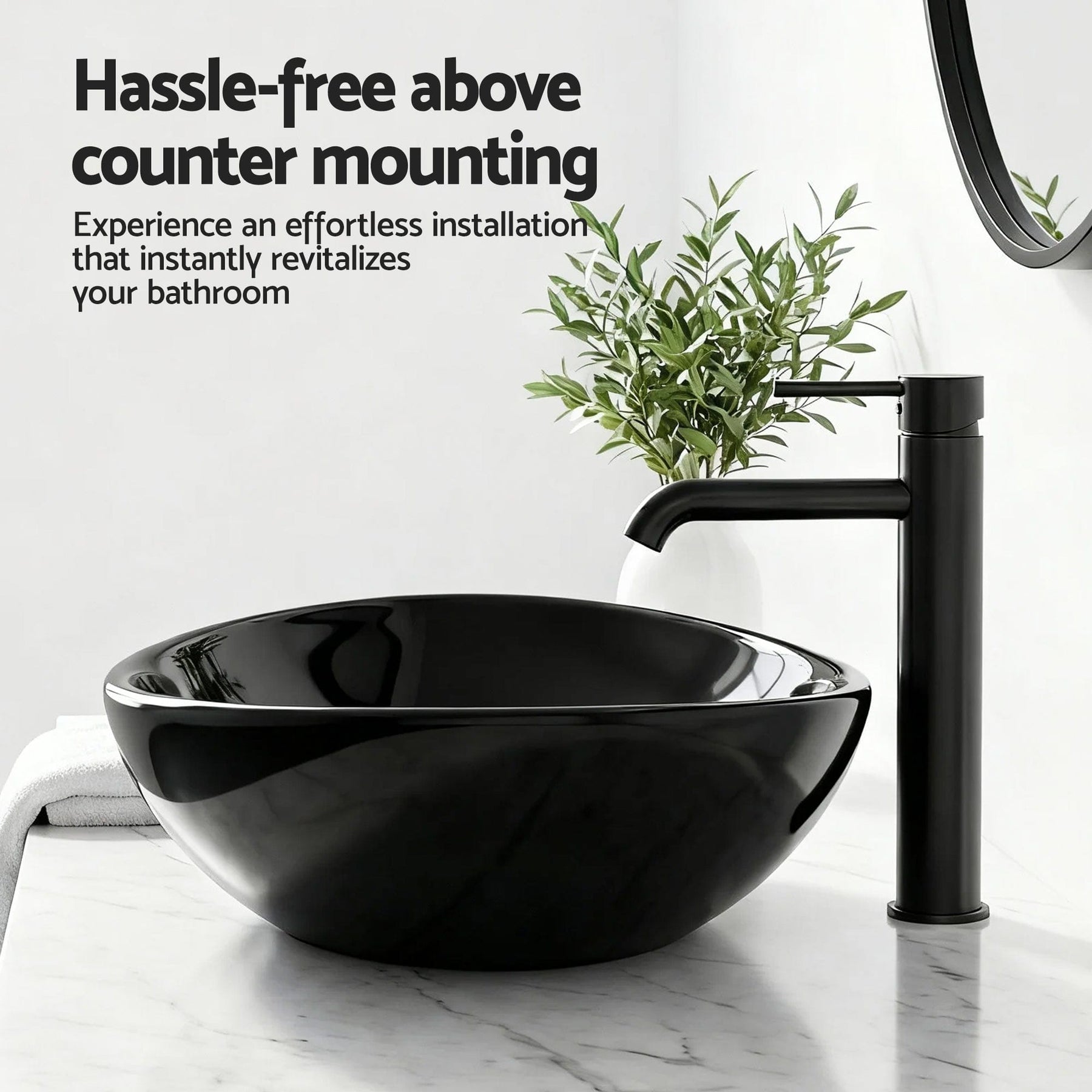 Cefito Bathroom Basin Ceramic Vanity Sink Hand Wash Bowl 41x34cm - SportZone.co.nz