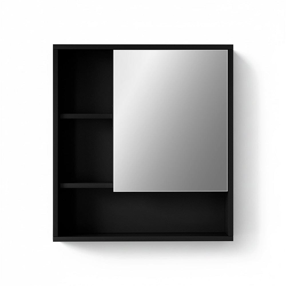 Cefito Bathroom Mirror Cabinet Mirrored Medicine Adjustable Shelf Wall Mounted 560mm Black - SportZone.co.nz