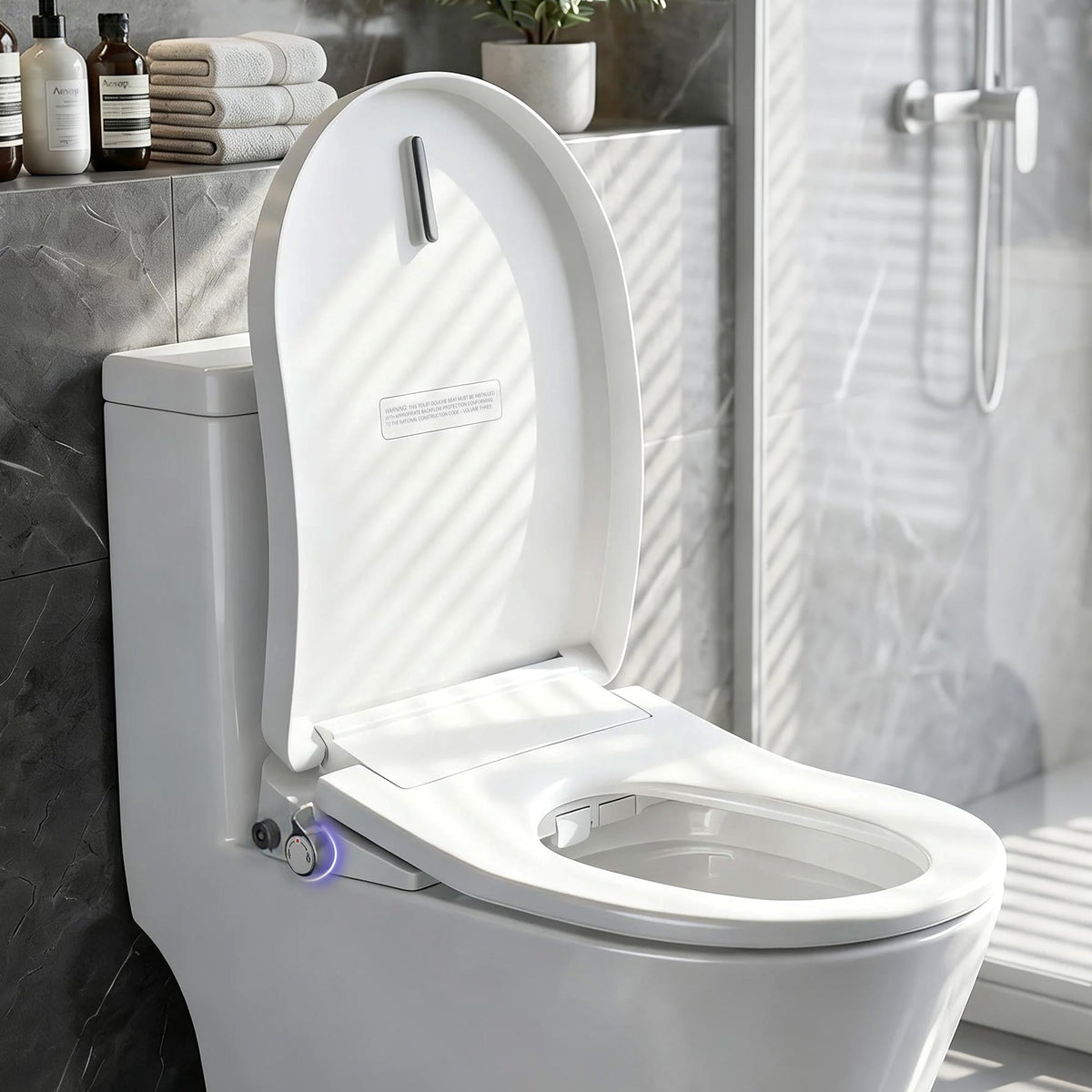 Cefito Electric Bidet Toilet Seat Washing Without Power Heated D - Shape Air Dryer - SportZone.co.nz
