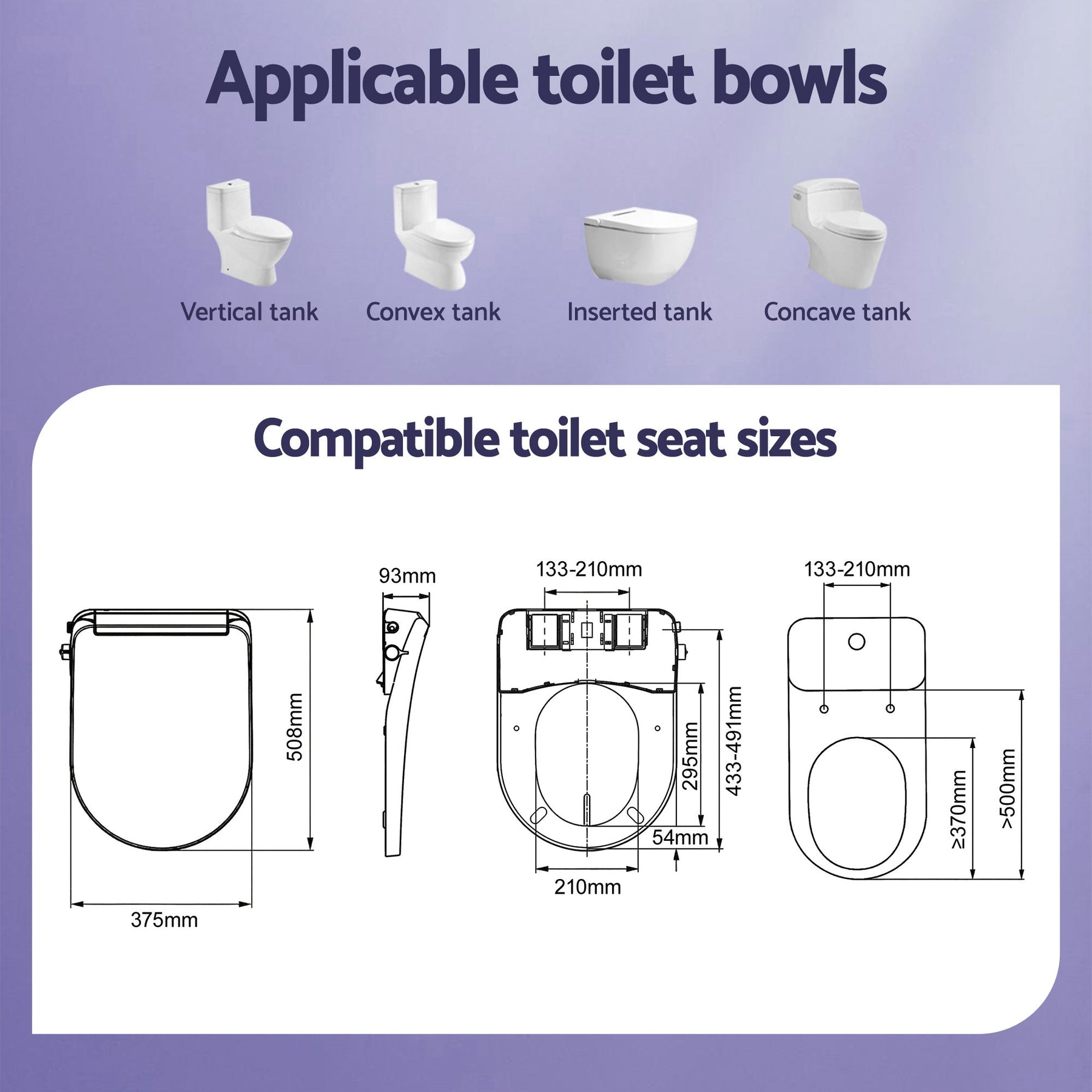 Cefito Electric Bidet Toilet Seat Washing Without Power Heated D - Shape Air Dryer - SportZone.co.nz