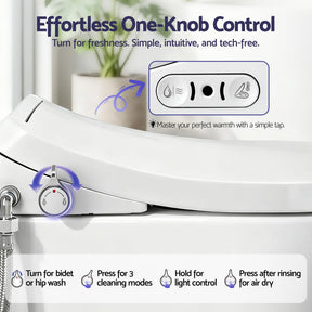 Cefito Electric Bidet Toilet Seat Washing Without Power Heated D - Shape Air Dryer - SportZone.co.nz