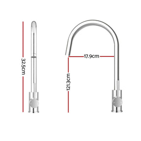 Cefito Kitchen Mixer Tap Mixer Round Sink Faucet Basin Laundry Chrome - SportZone.co.nz