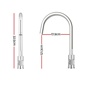 Cefito Kitchen Mixer Tap Mixer Round Sink Faucet Basin Laundry Chrome - SportZone.co.nz