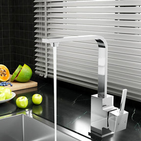 Cefito Kitchen Mixer Tap Mixer Square Sink Faucet Basin Laundry Chrome - SportZone.co.nz