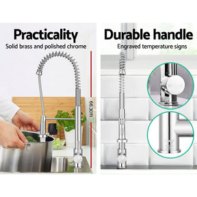 Cefito Kitchen Mixer Tap Pull Down 2 Modes Sink Faucet Basin Laundry Chrome - SportZone.co.nz