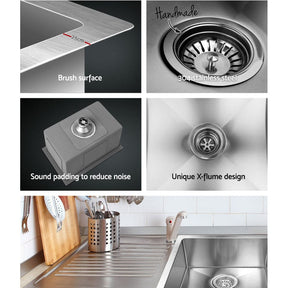 Cefito Kitchen Sink 45X30CM Stainless Steel Basin Single Bowl Silver - SportZone.co.nz