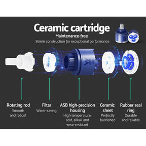 Cefito Shower Twins Tap Wall Bath Taps Brass Hot Cold Basin Bathroom Chrome - SportZone.co.nz