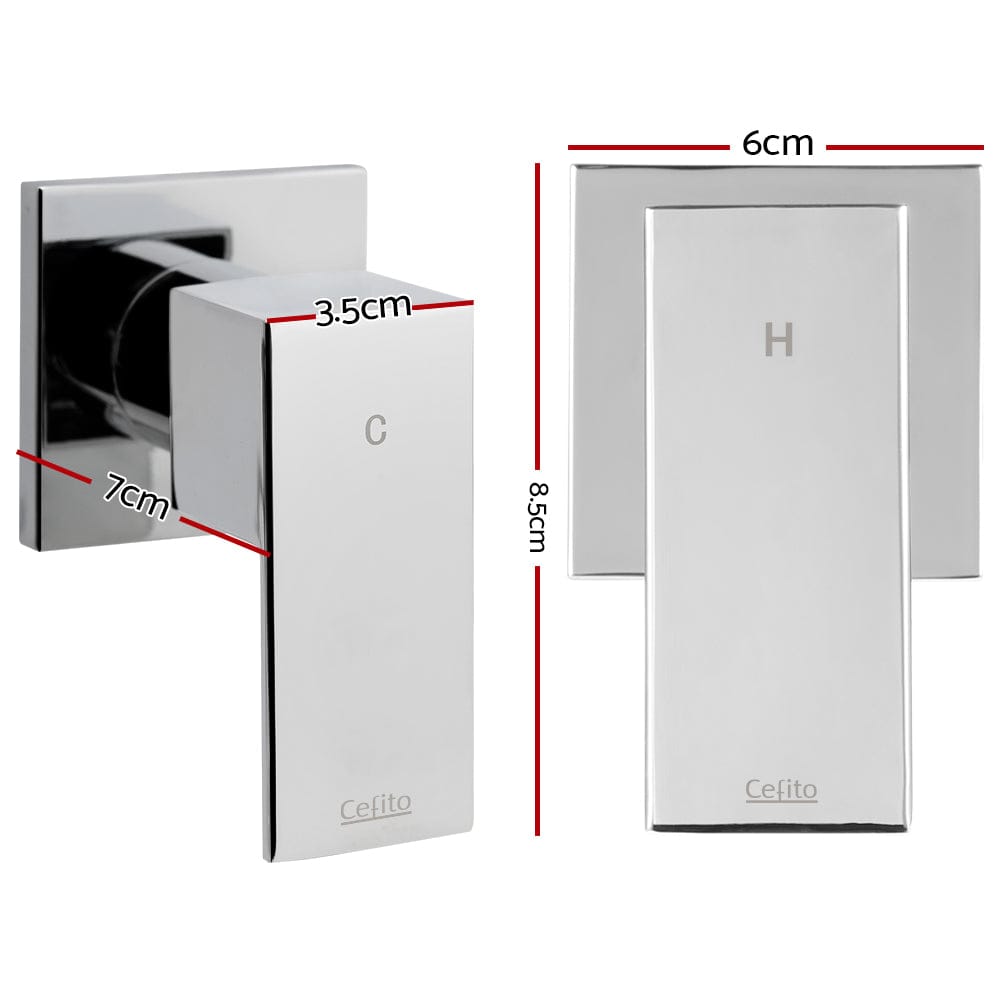 Cefito Shower Twins Tap Wall Bath Taps Brass Hot Cold Basin Bathroom Chrome - SportZone.co.nz