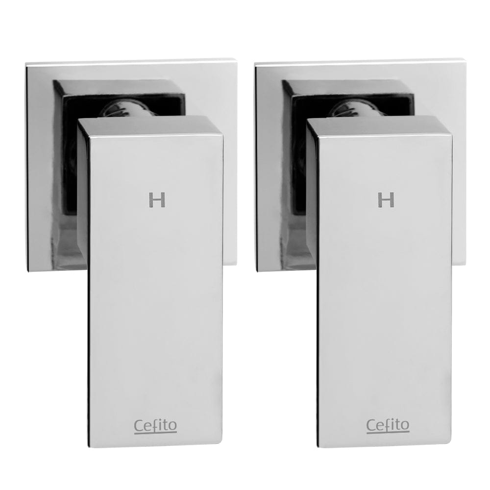 Cefito Shower Twins Tap Wall Bath Taps Brass Hot Cold Basin Bathroom Chrome - SportZone.co.nz