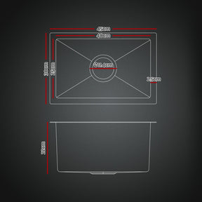 Cefito Stainless Steel Sink 30x45CM With Pull Out Mixer Tap Kitchen Basin Single Bowl Black - SportZone.co.nz