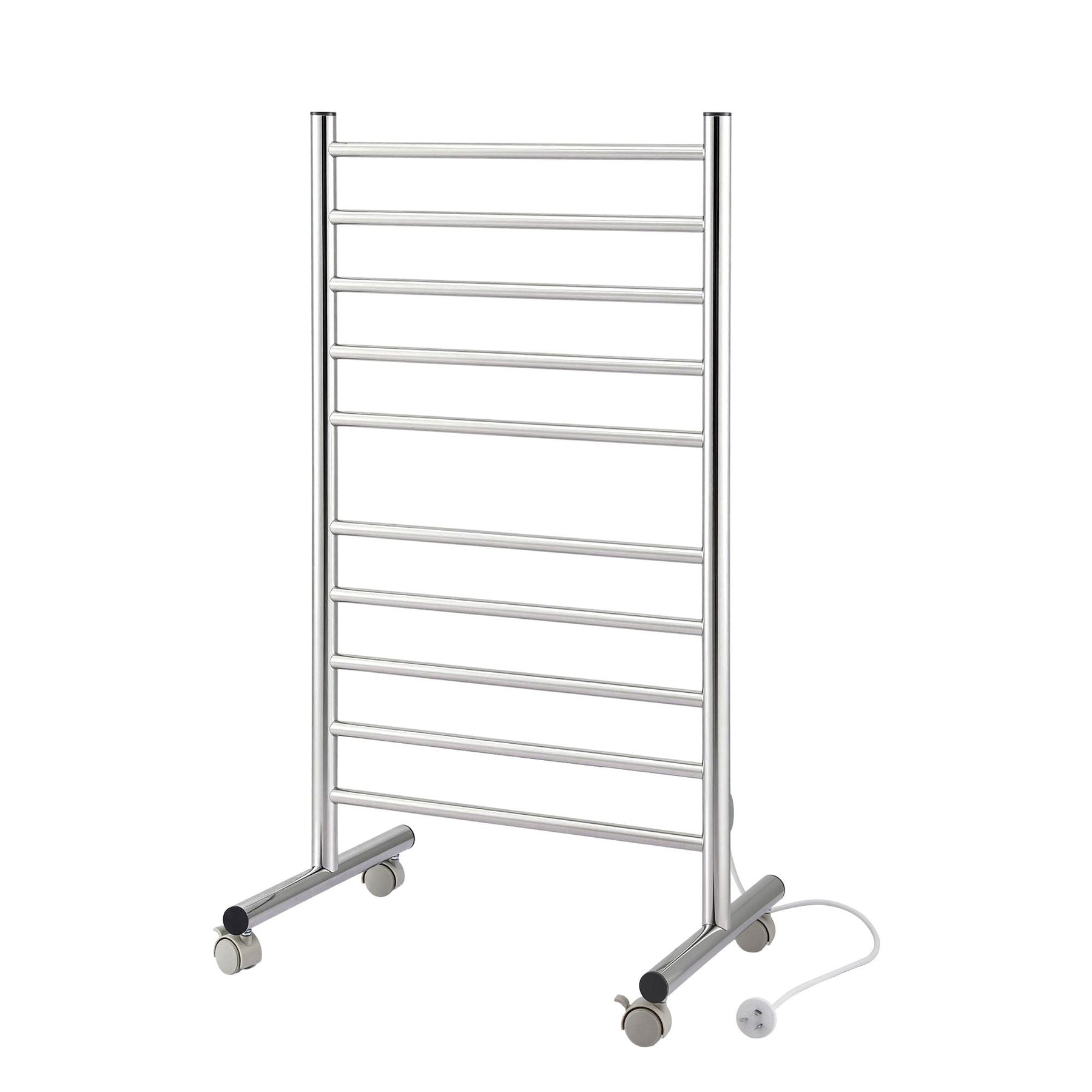 Devanti 10 - Bar Freestanding Heated Towel Rail 3 - 5 Mins Fast Heating Electric Towel Warmer for Bathroom Winter Drying Stainless Steel Plug In 100W - SportZone.co.nz
