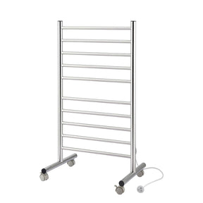 Devanti 10 - Bar Freestanding Heated Towel Rail 3 - 5 Mins Fast Heating Electric Towel Warmer for Bathroom Winter Drying Stainless Steel Plug In 100W - SportZone.co.nz