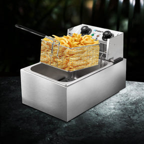 Devanti 10L Electric Commercial Deep Fryer Single Basket 2200W - SportZone.co.nz