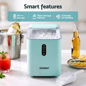 Devanti 12KG Ice Maker Machine Bullet Ice Cube Portable Green - SportZone.co.nz