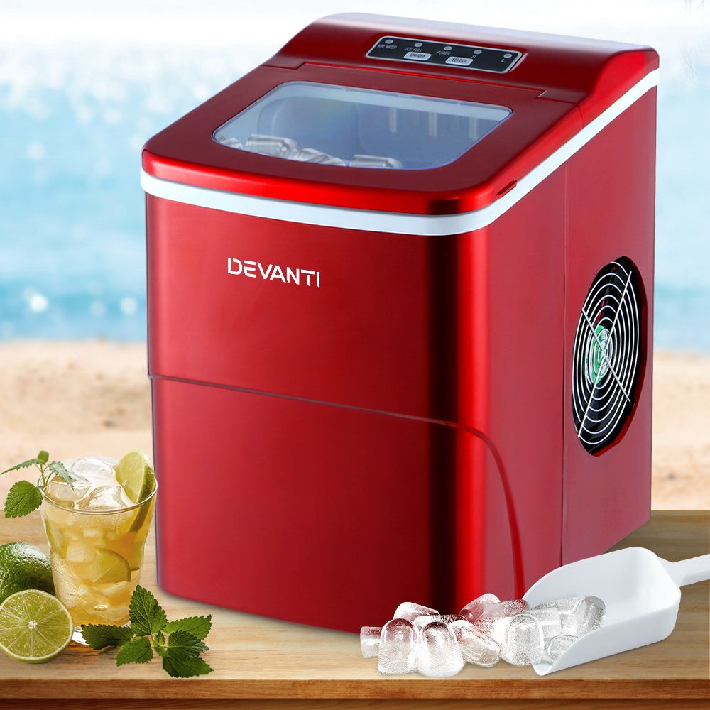 Devanti 12kg Ice Maker Machine Red - SportZone.co.nz