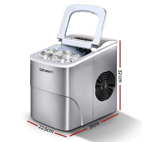 Devanti 12kg Ice Maker Machine Silver - SportZone.co.nz